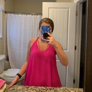 hot pink tank top!